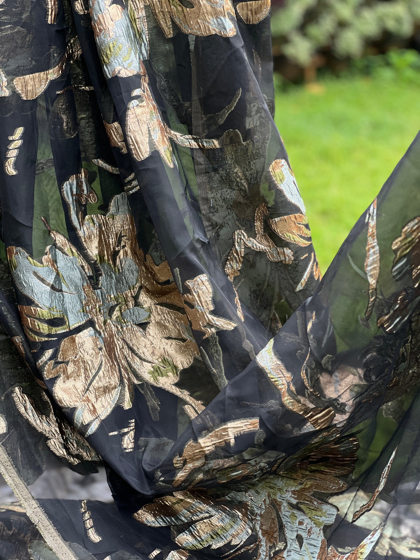 Imported Jacquard Organza Fabric