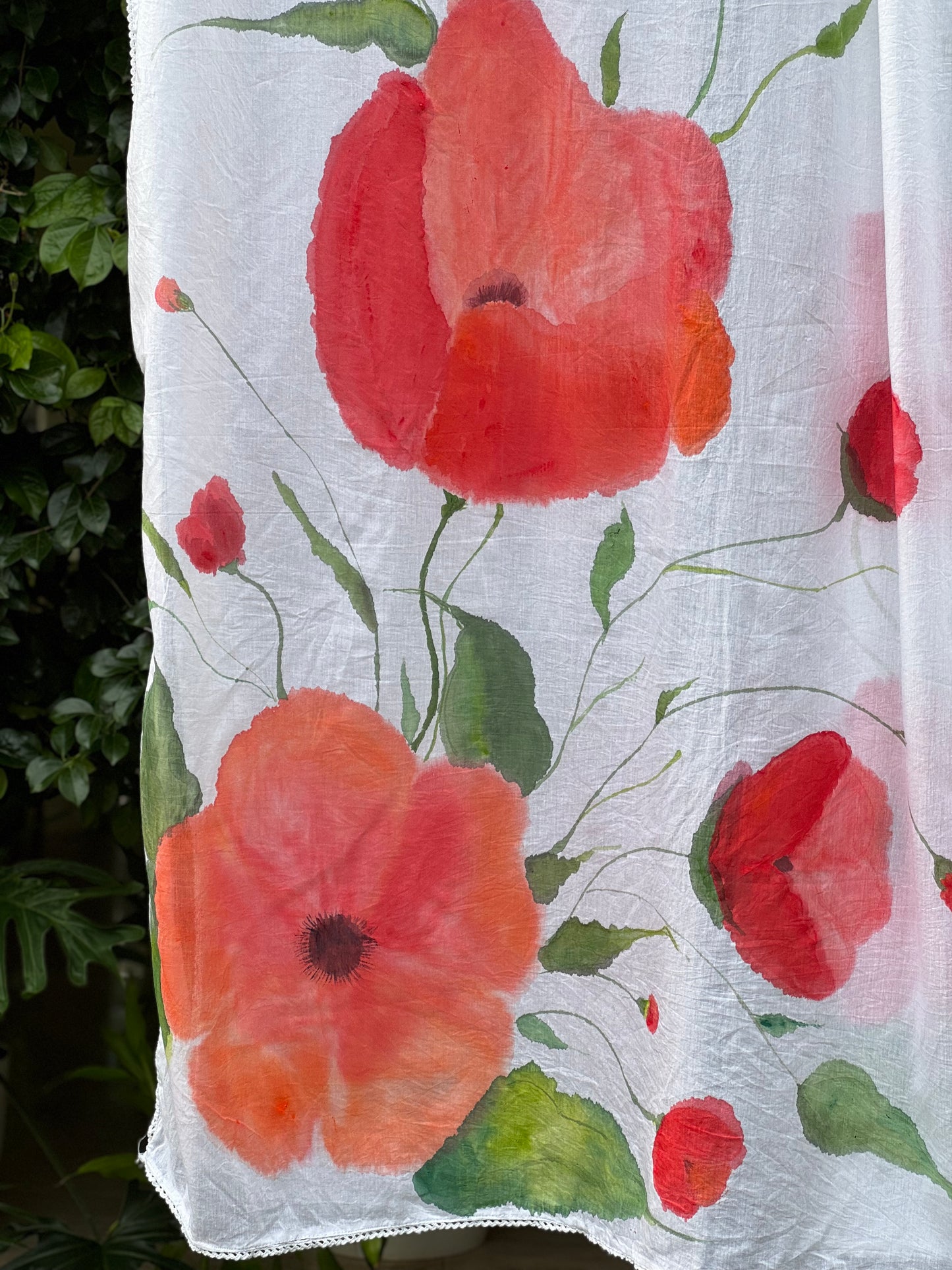 Hand Painted  Mul Cotton Dupatta