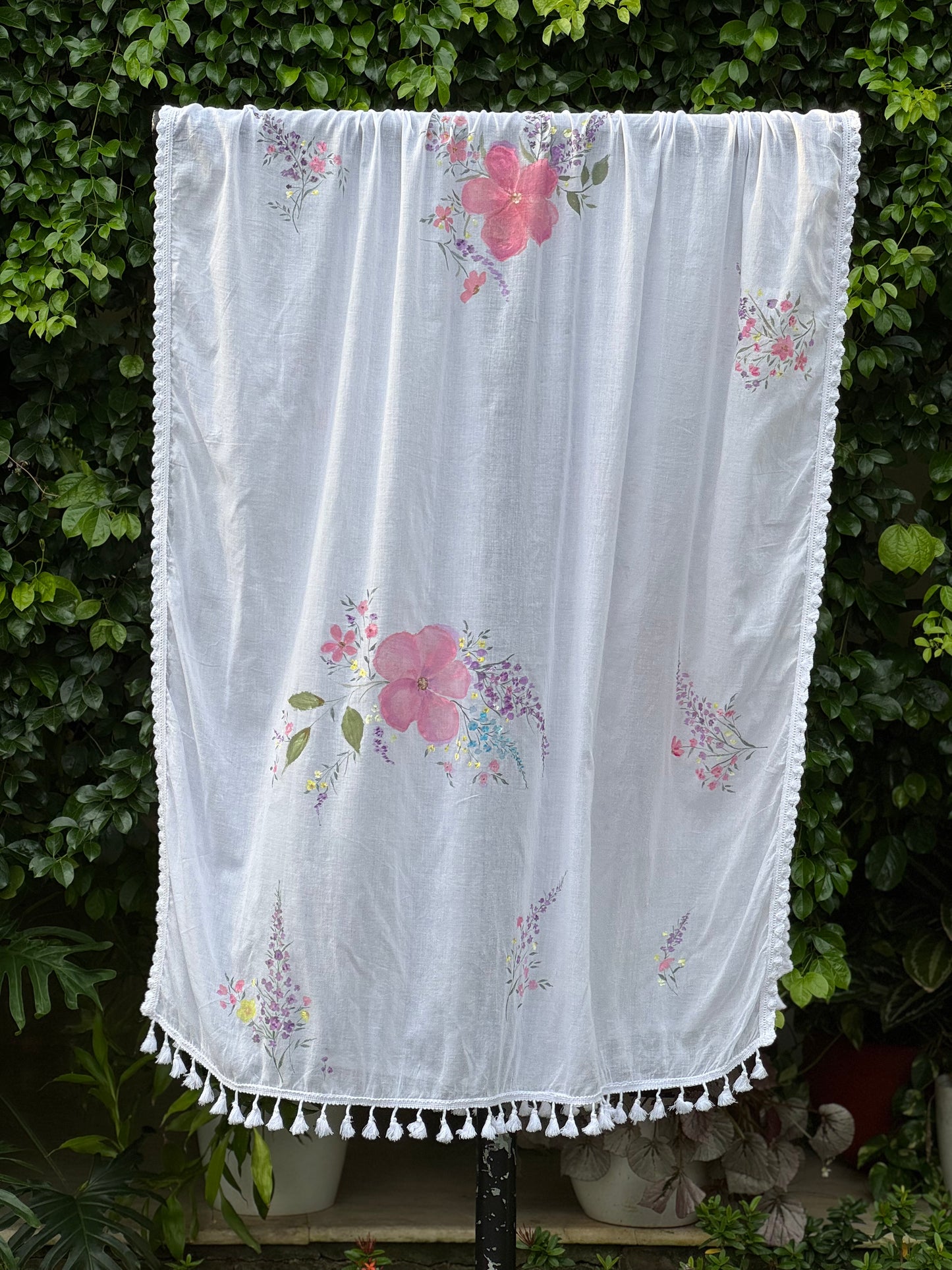 Hand Painted Mul Cotton Dupatta