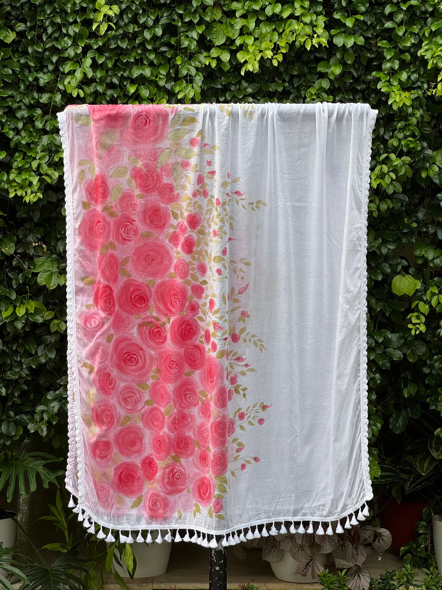 Hand Painted Mul Cotton Dupatta