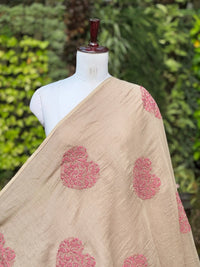Embroidered 40 gm Banarasi Chanderi Fabric