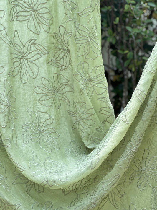 Embroidered 40 gm Banarasi Chanderi Fabric