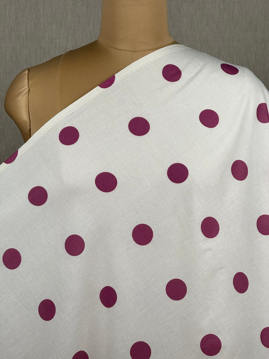 Polka Dots Printed Kora Fabric