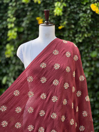 Embroidered 40gm Banarasi Chanderi Fabric