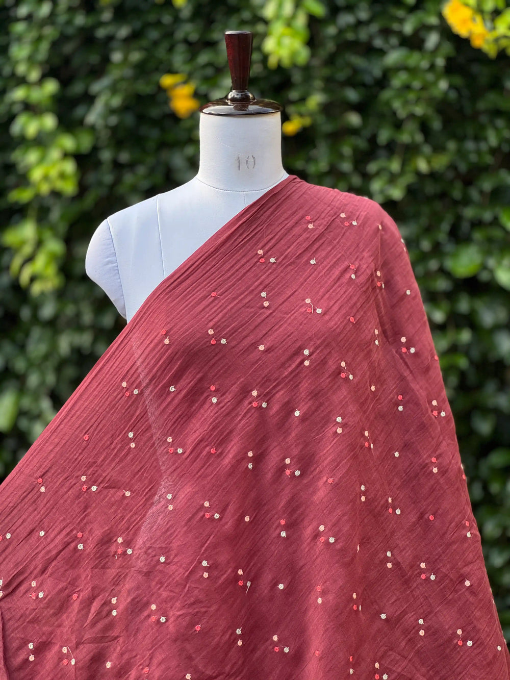 Embroidered 40gm Banarasi Chanderi Fabric