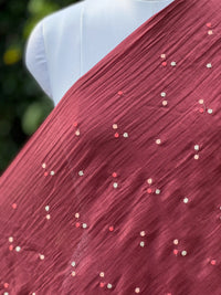 Embroidered 40gm Banarasi Chanderi Fabric
