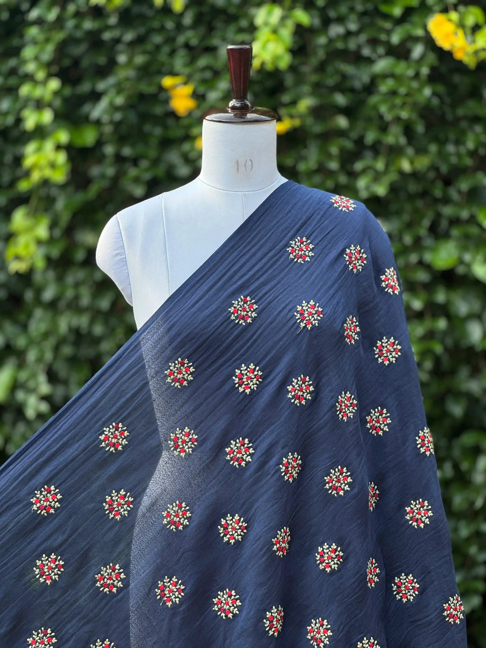 Embroidered 40gm Banarasi Chanderi Fabric