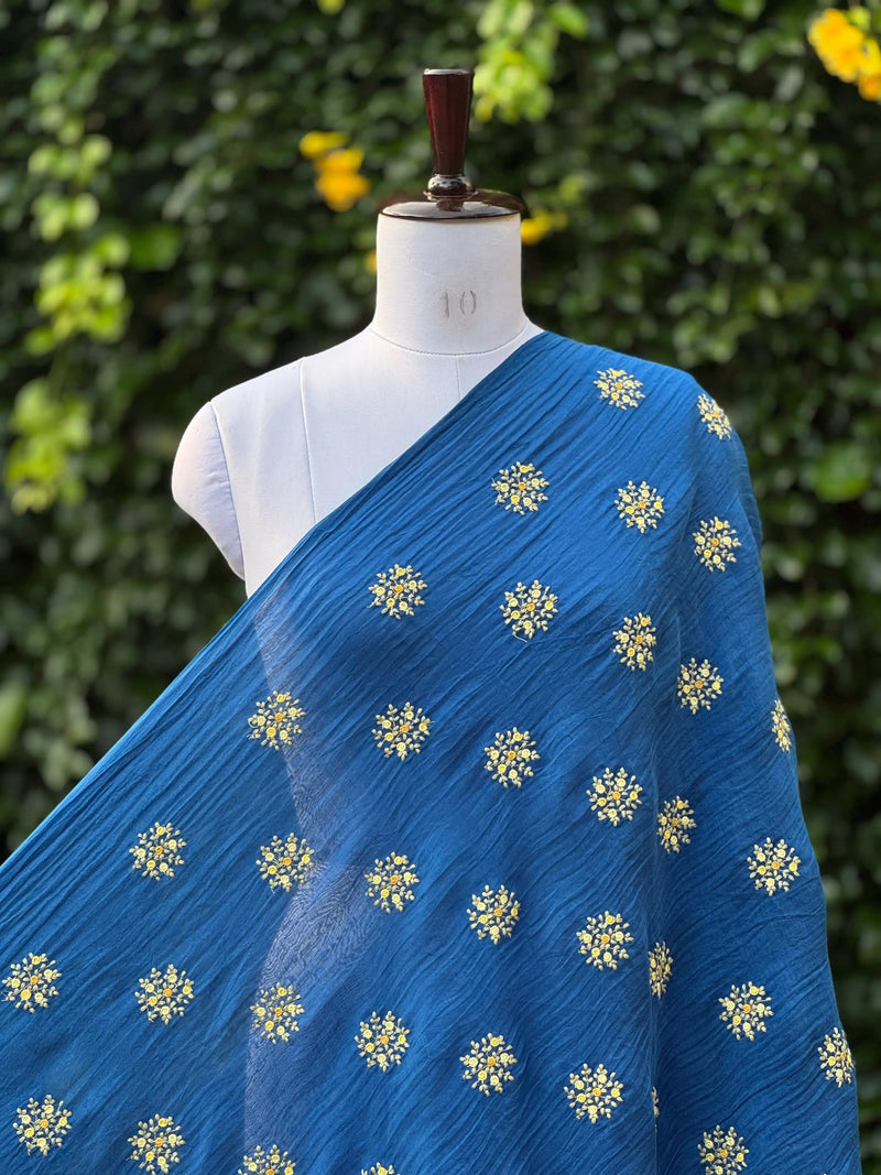 Embroidered 40gm Banarasi Chanderi Fabric