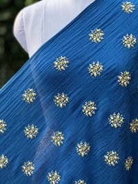 Embroidered 40gm Banarasi Chanderi Fabric