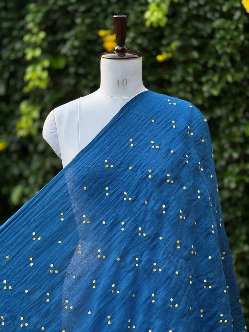 Embroidered 40gm Banarasi Chanderi Fabric