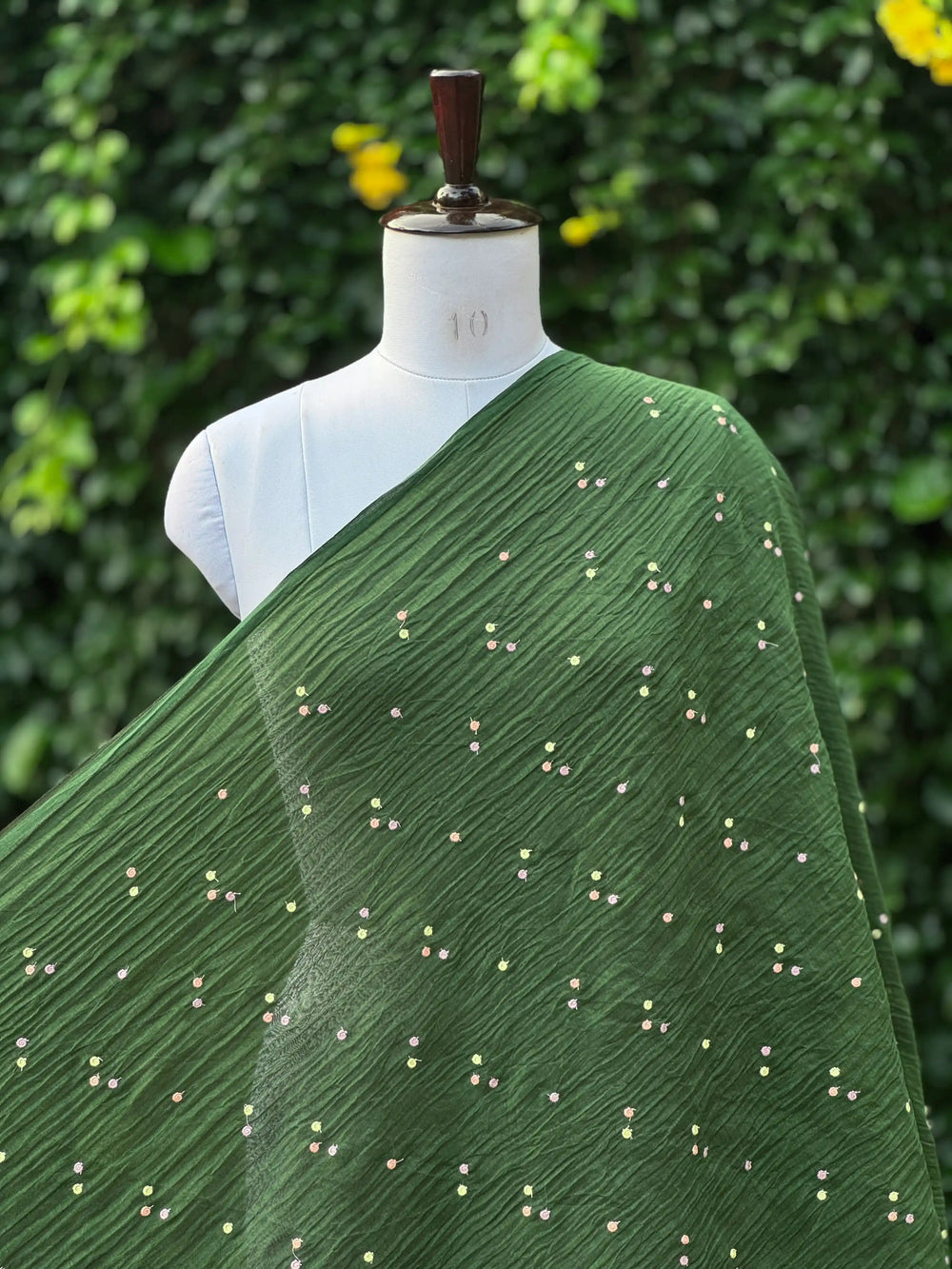 Embroidered 40gm Banarasi Chanderi Fabric