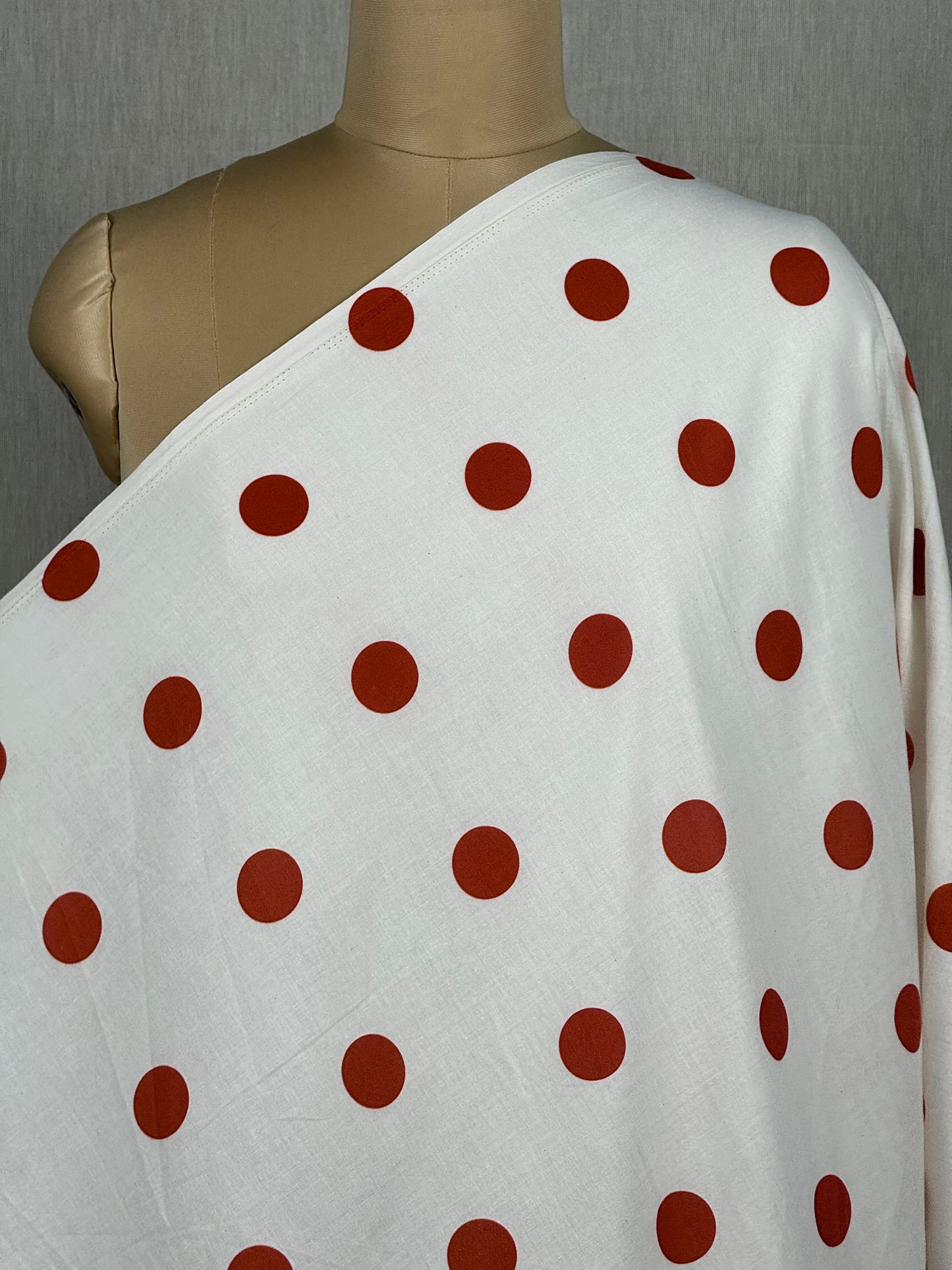 Polka Dots Printed Kora Fabric