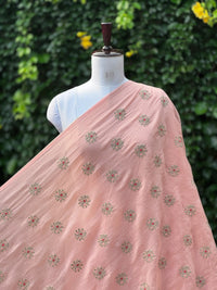 Embroidered 40gm Banarasi Chanderi Fabric