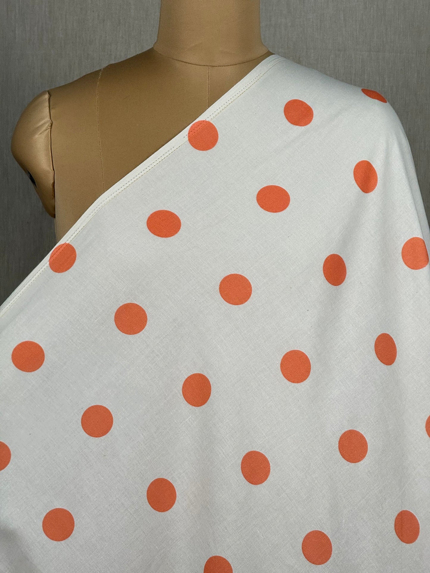 Polka Dots Printed Kora Fabric