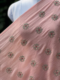 Embroidered 40gm Banarasi Chanderi Fabric