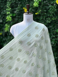Embroidered 40gm Banarasi Chanderi Fabric