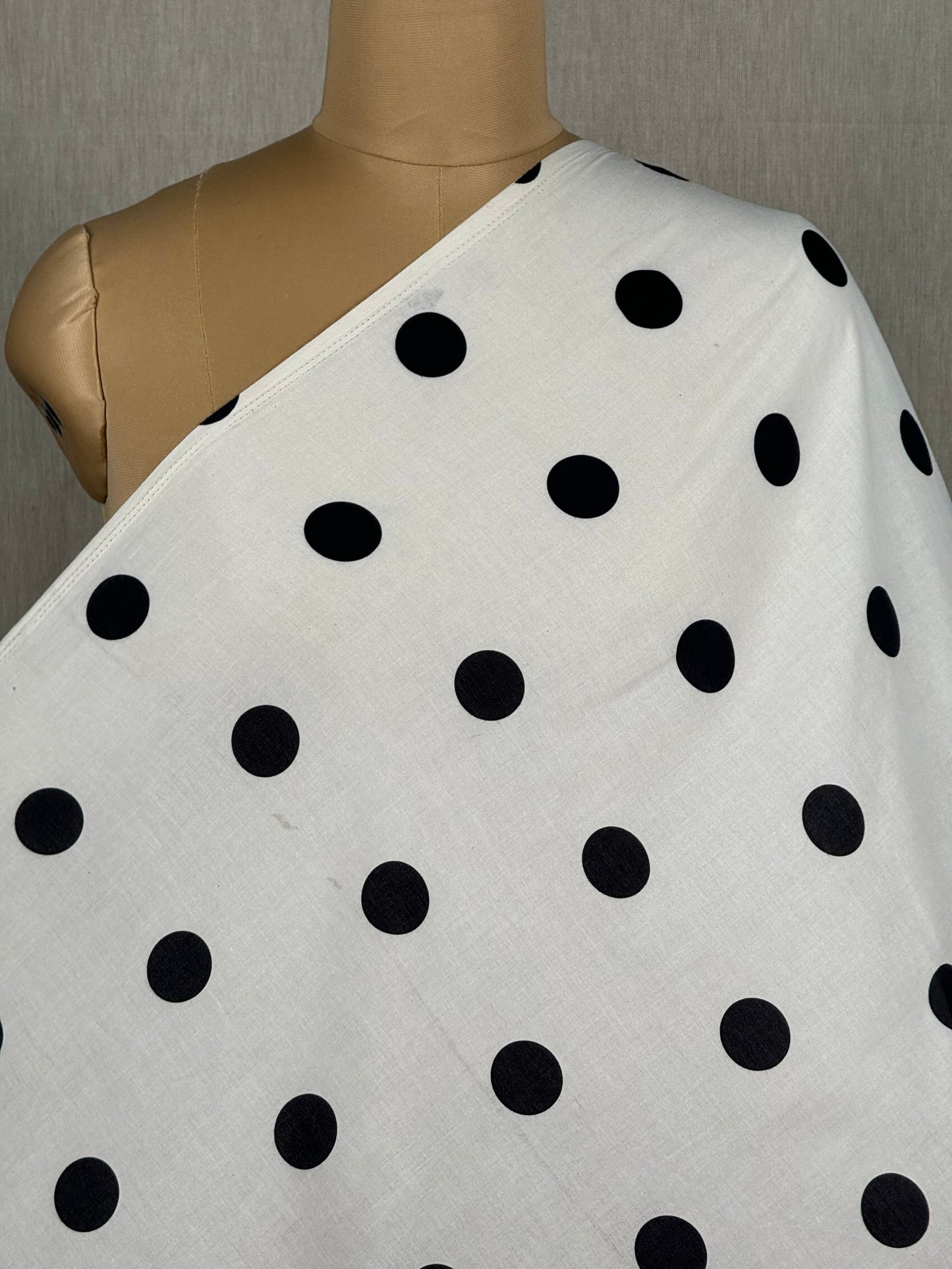 Polka Dots Printed Kora Fabric