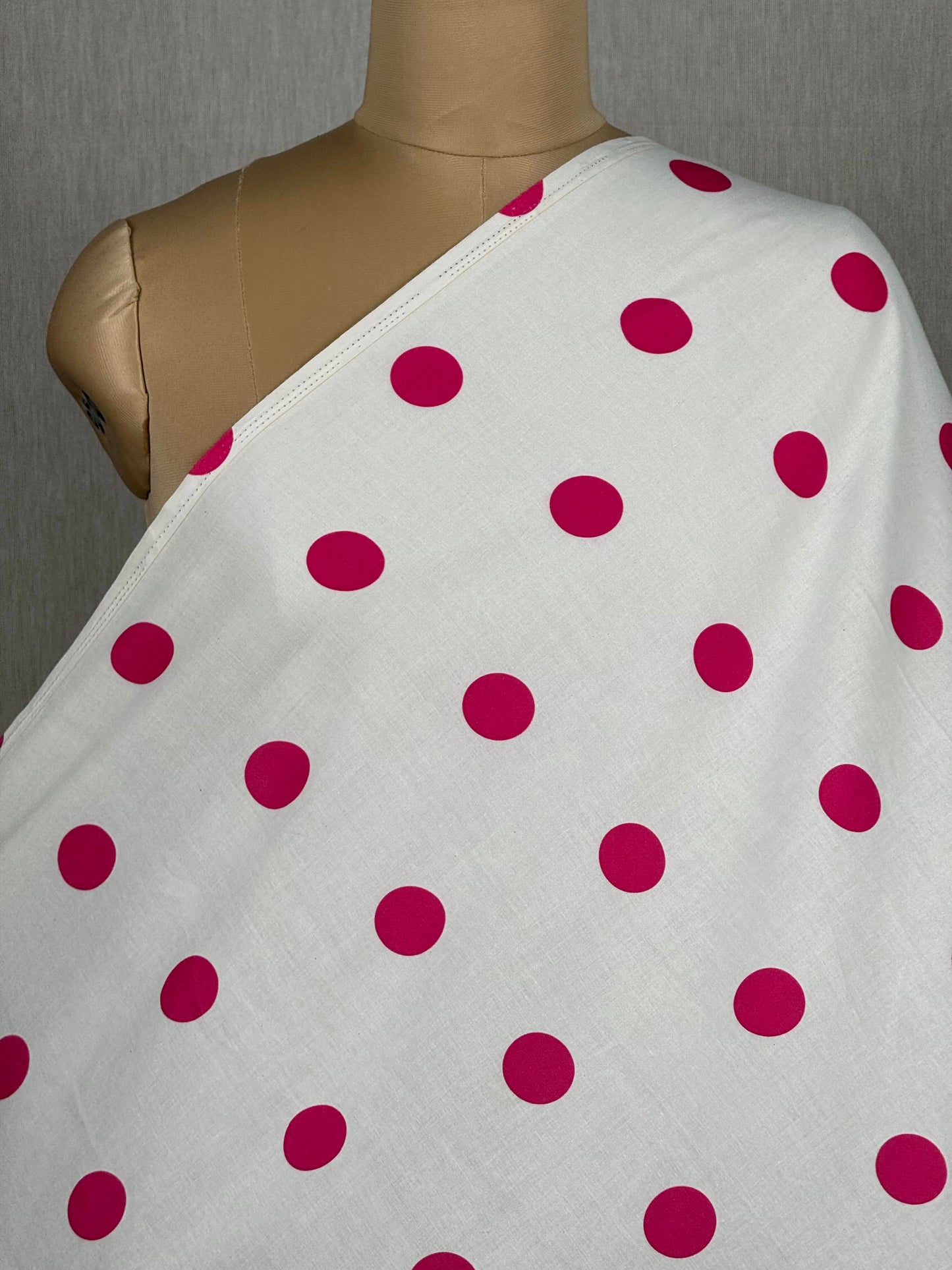 Polka Dots Printed Kora Fabric