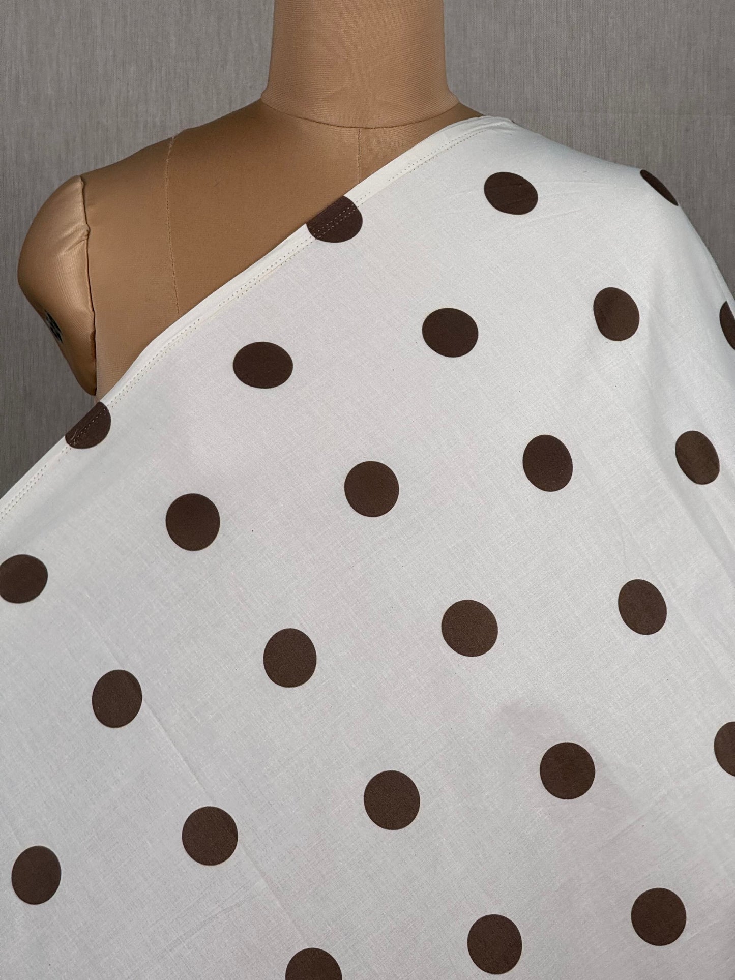 Polka Dots Printed Kora Fabric