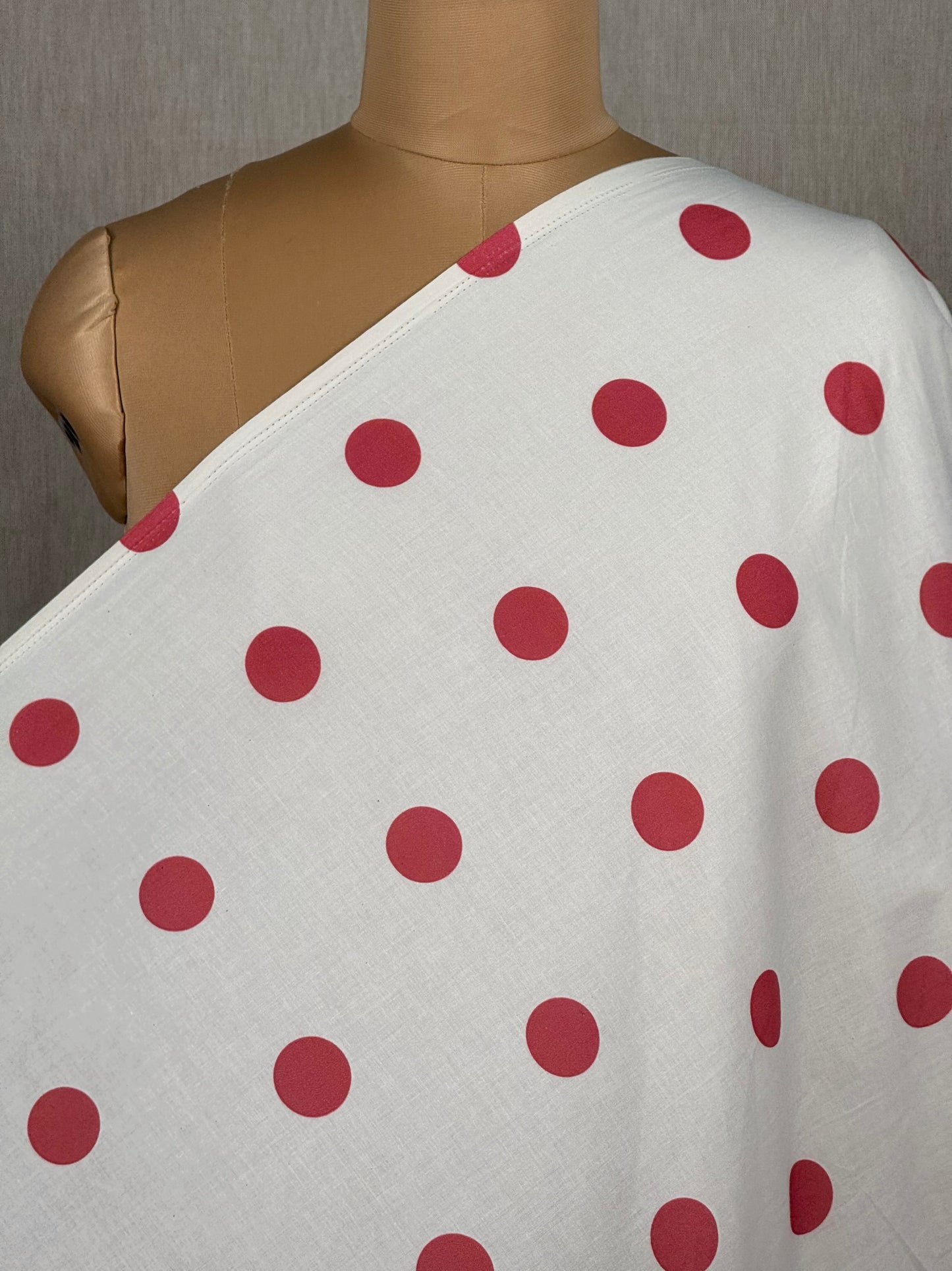 Polka Dots printed Kora Fabric