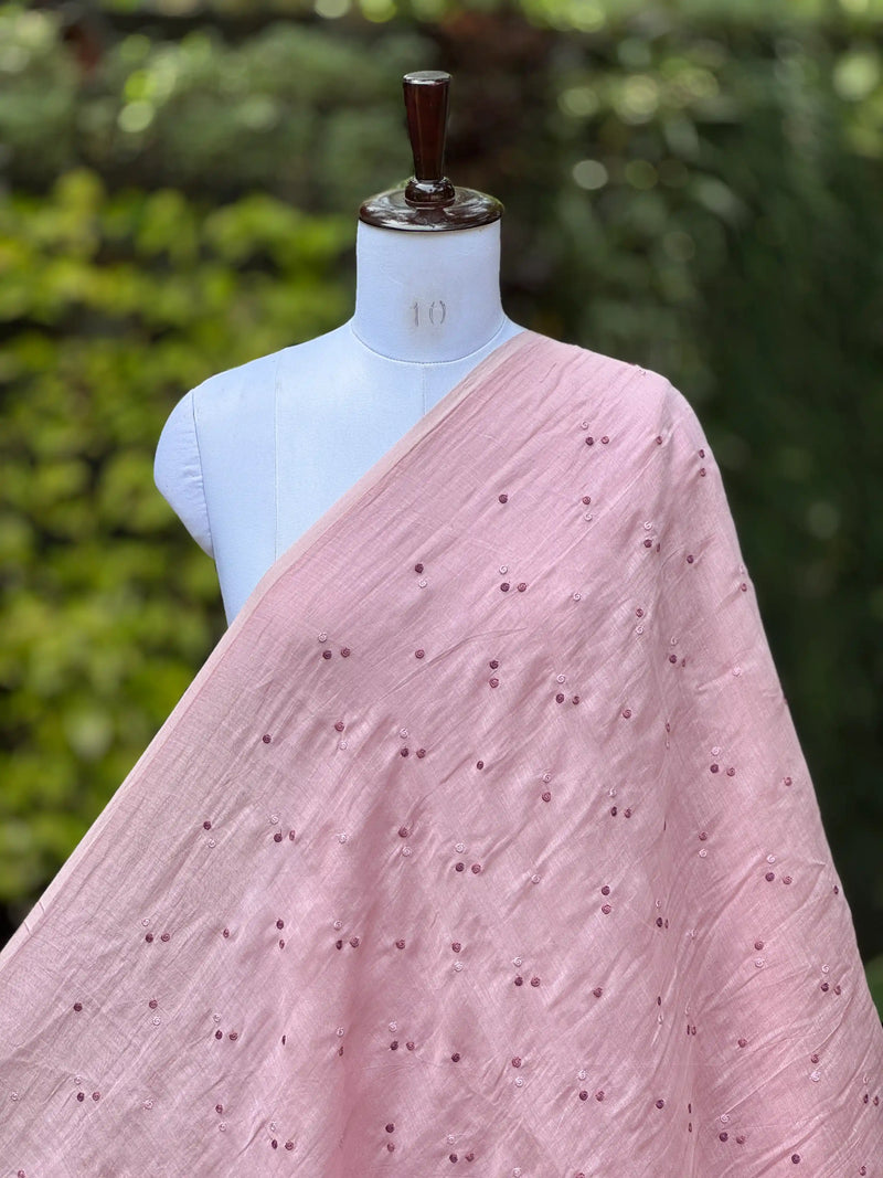 Embroidered 40gm Banarasi Chanderi Fabric