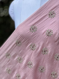 Embroidered 40gm Banarasi Chanderi Fabric