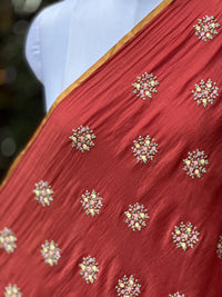 Embroidered 40gm Banarasi Chanderi Fabric