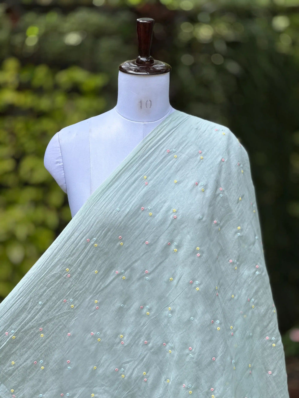 Embroidered 40gm Banarasi Chanderi Fabric