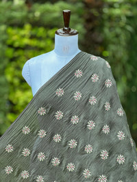 Embroidered 40gm Banarasi Chanderi Fabric
