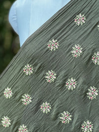 Embroidered 40gm Banarasi Chanderi Fabric