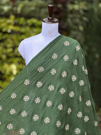 Embroidered 40gm Banarasi Chanderi Fabric