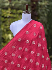 Embroidered 40gm Banarasi Chanderi Fabric