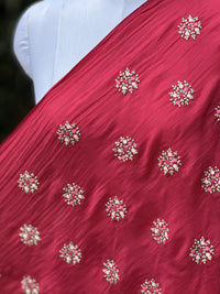 Embroidered 40gm Banarasi Chanderi Fabric