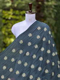 Embroidered 40gm Banarasi Chanderi Fabric