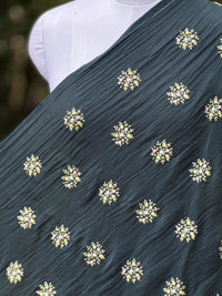 Embroidered 40gm Banarasi Chanderi Fabric