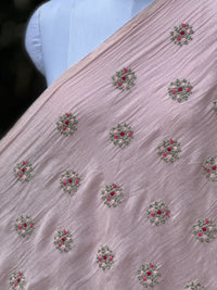 Embroidered 40gm Banarasi Chanderi Fabric