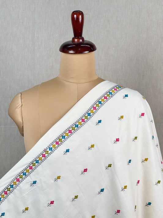 Embroidered Cambric Cotton Fabric