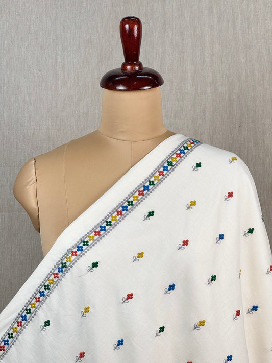 Embroidered Cambric Cotton Fabric