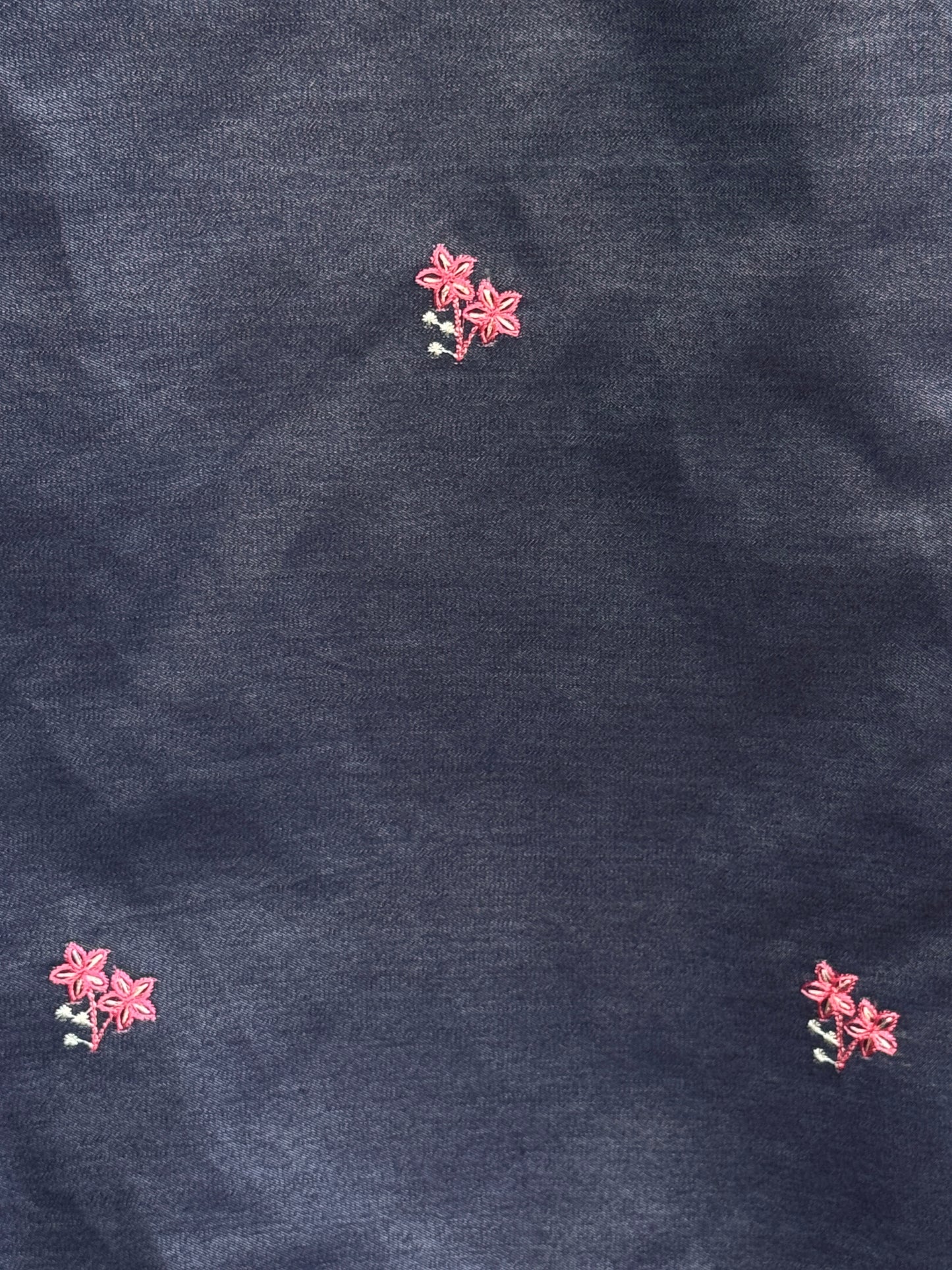 Border Embroidered Denim fabric