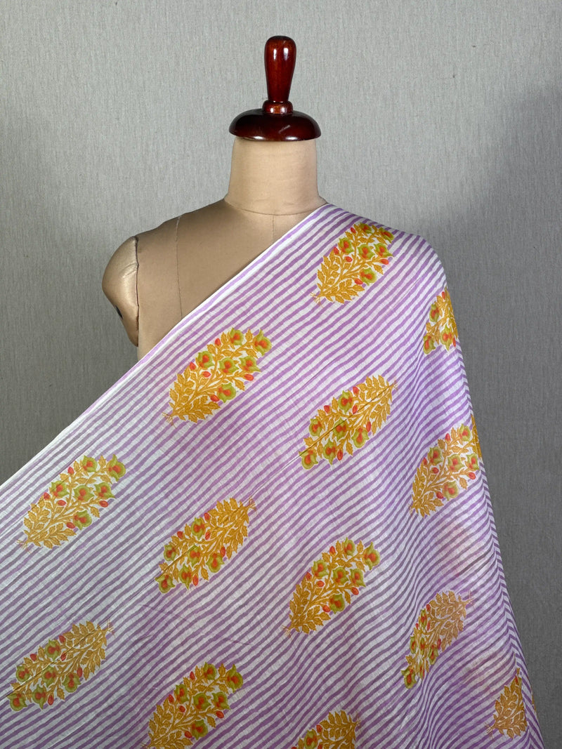 Printed Mul Chanderi Fabric
