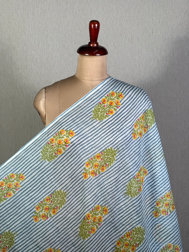 Printed Mul Chanderi Fabric