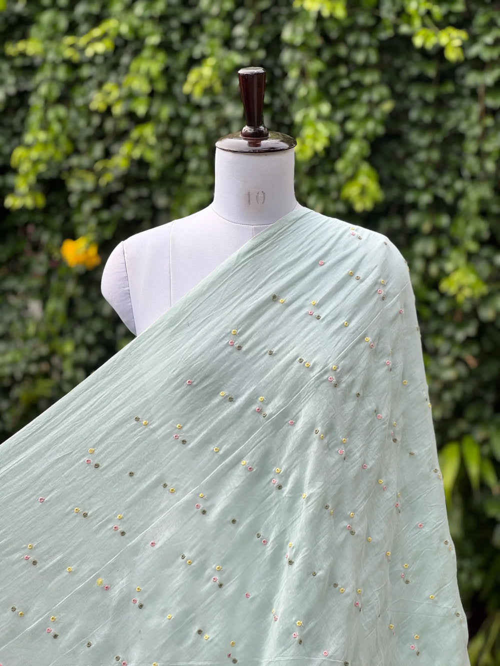 Embroidered 40 gm Banarasi Chanderi Fabric
