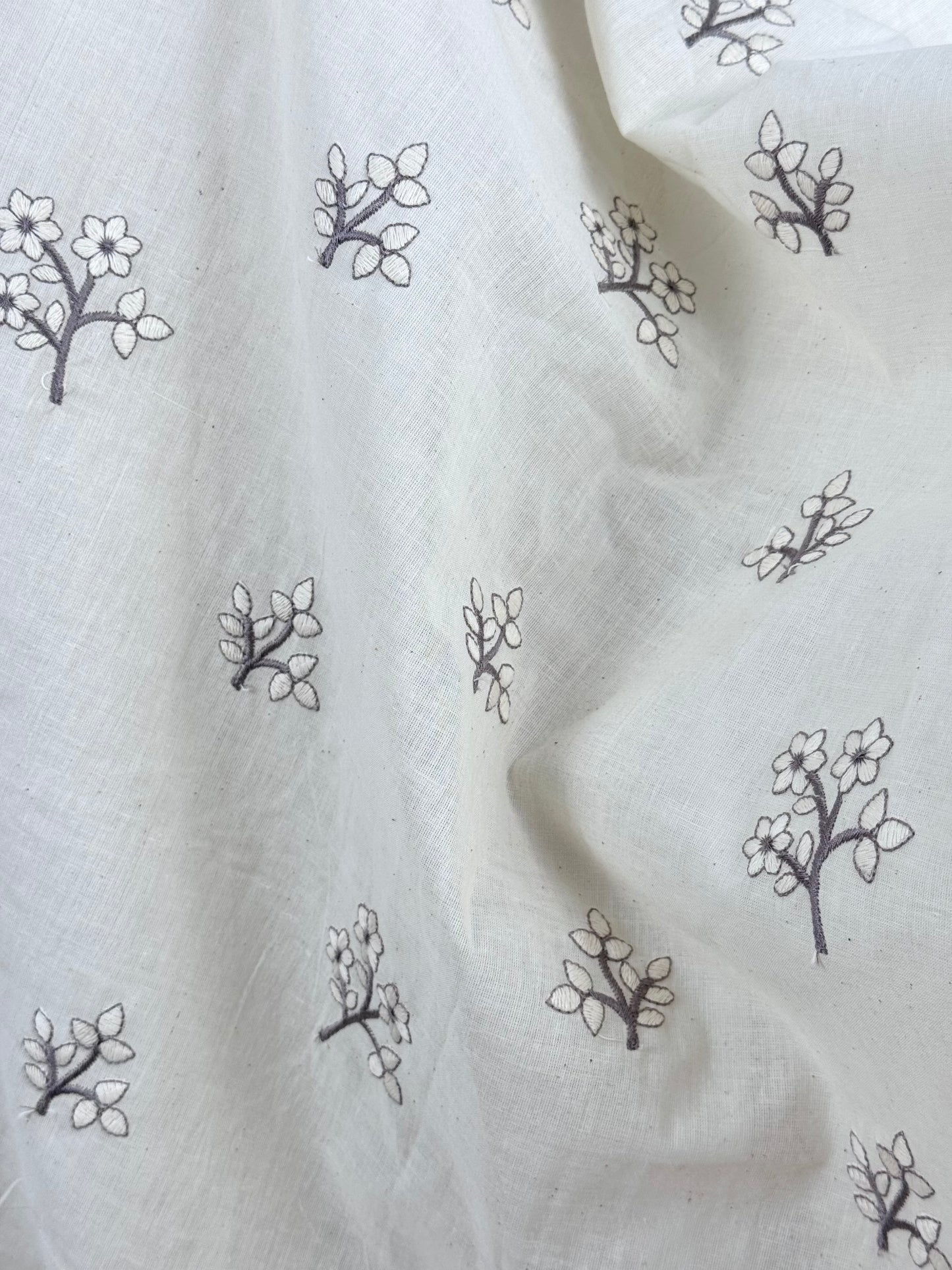 Embroidered Kora Cotton Fabric