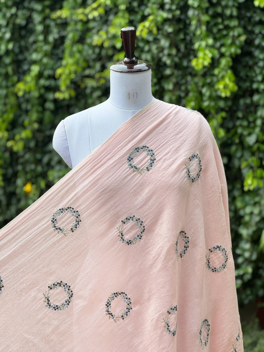 Embroidered 40 gm Banarasi Chanderi Fabric