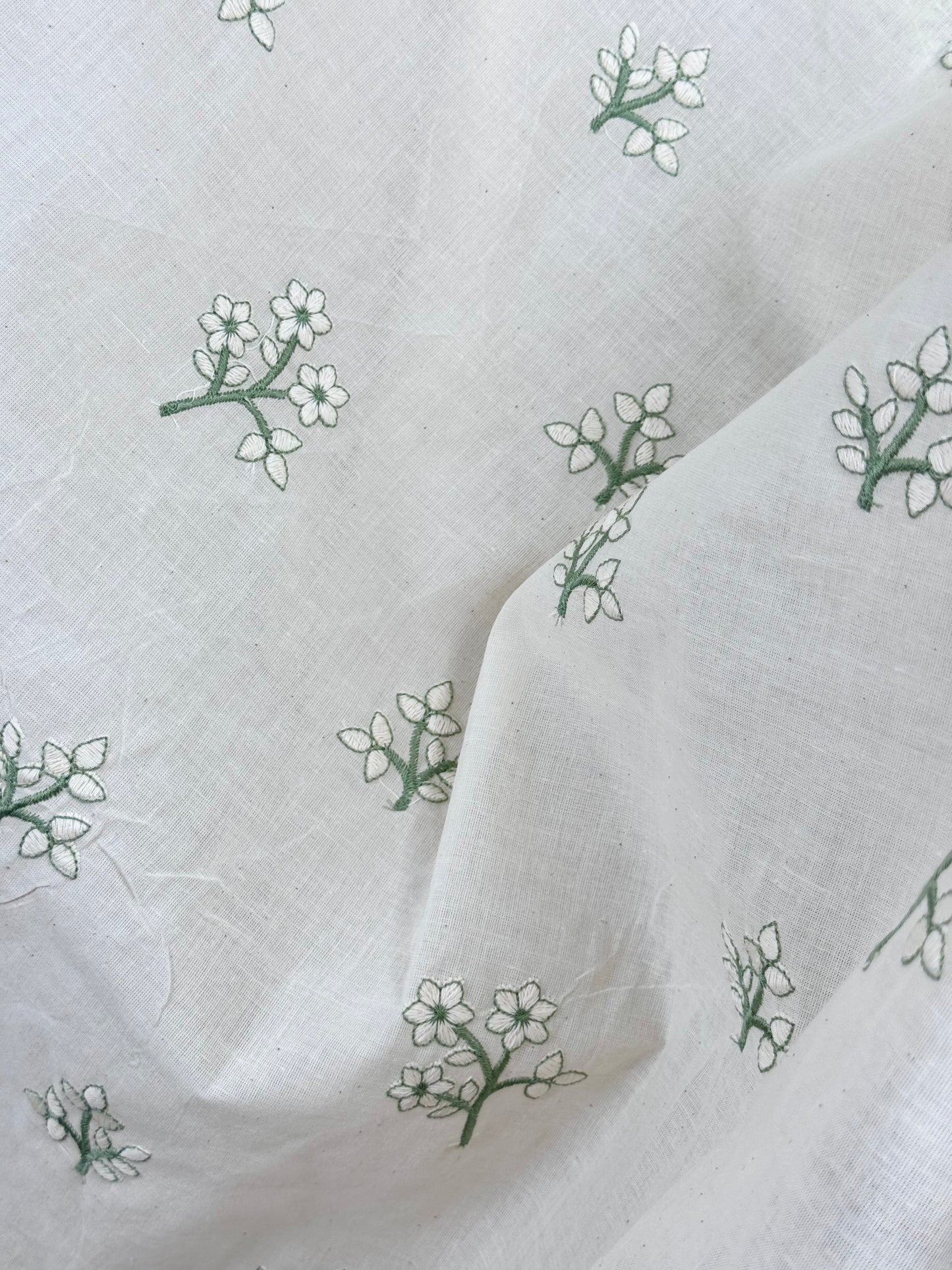 Embroidered Kora Cotton Fabric