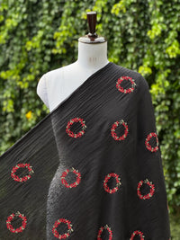 Embroidered 40 gm Banarasi Chanderi Fabric