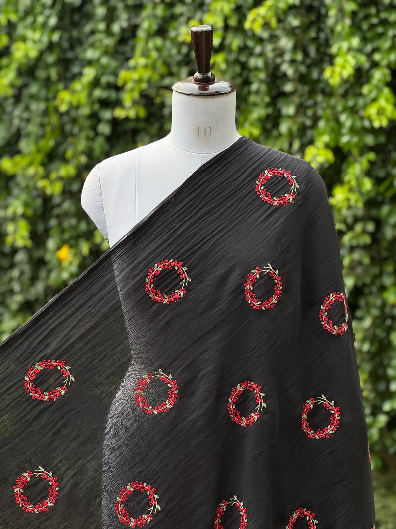 Embroidered 40 gm Banarasi Chanderi Fabric