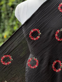 Embroidered 40 gm Banarasi Chanderi Fabric