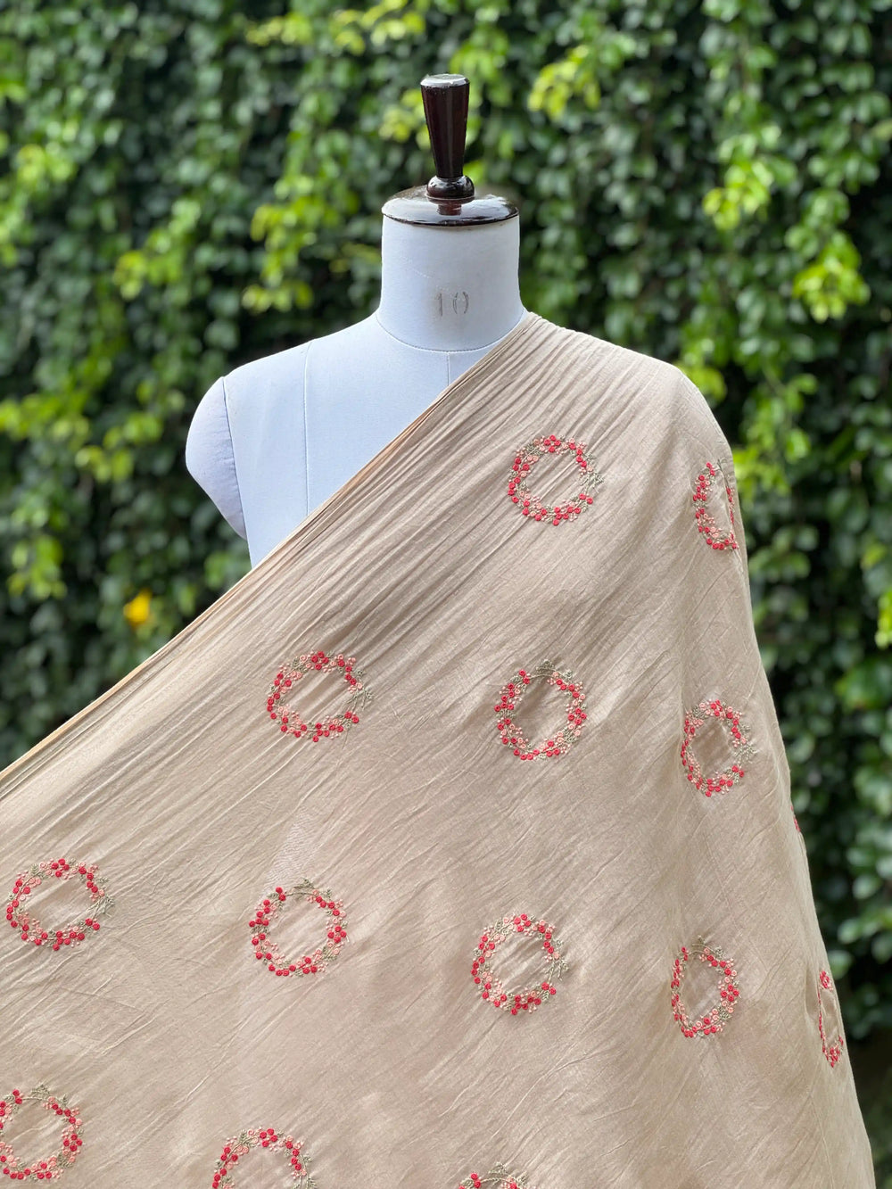 Embroidered 40 gm Banarasi Chanderi Fabric