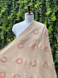 Embroidered 40 gm Banarasi Chanderi Fabric